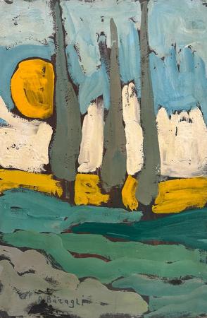 Art work by Alvaro Baragli Paesaggio  - oil cardboard 